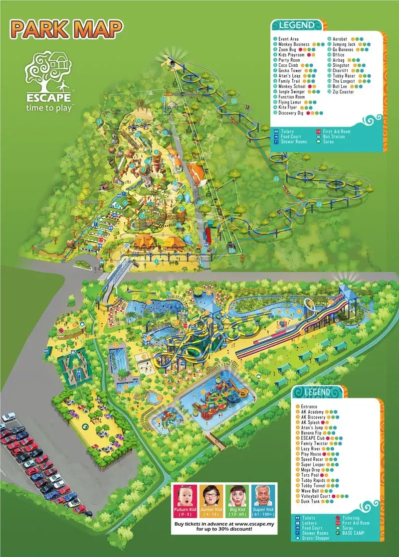 ESCAPE Penang Park Map